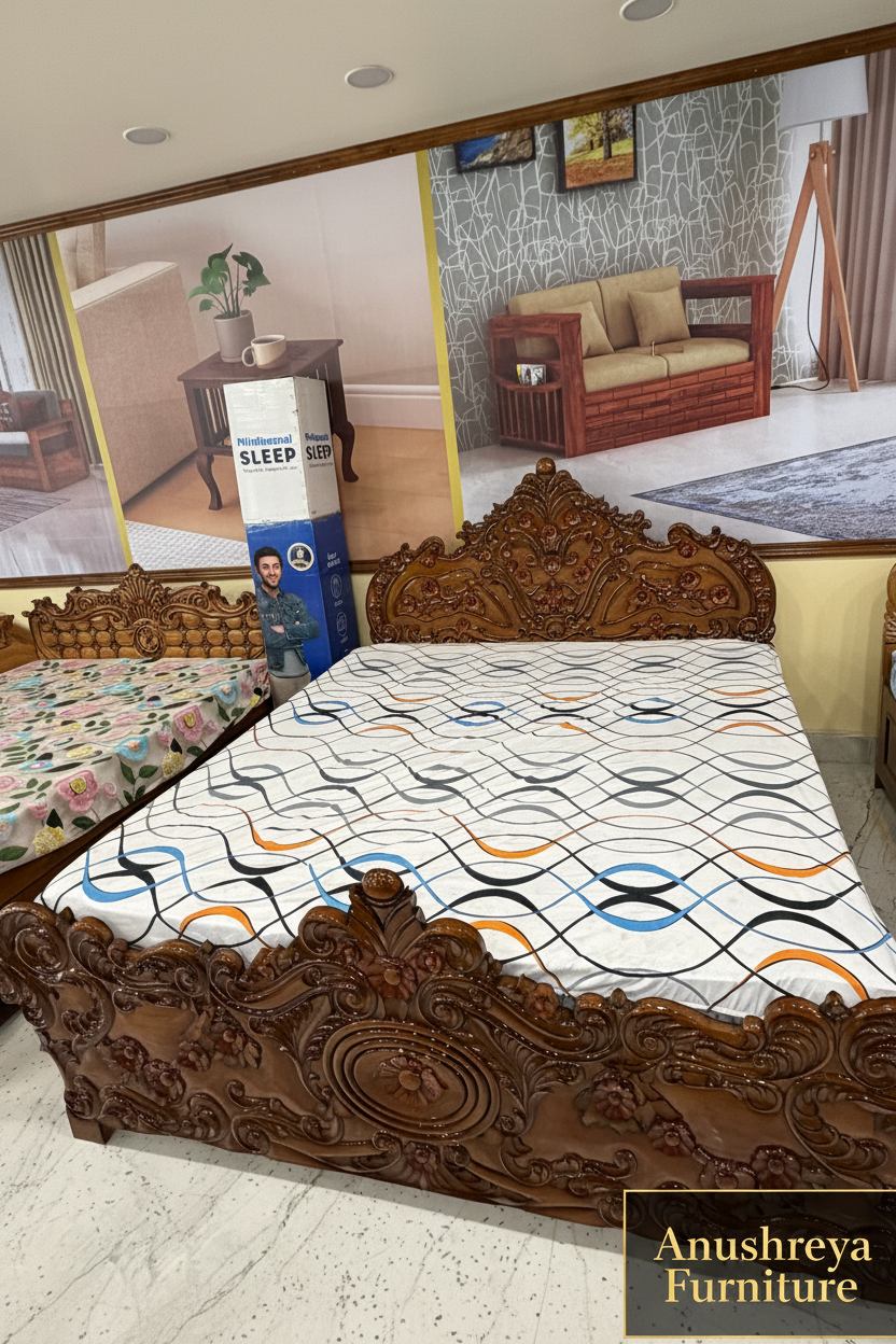 The Maharaja-Regency Solid Teak Wood Bed – Royal Indo-Western Edition