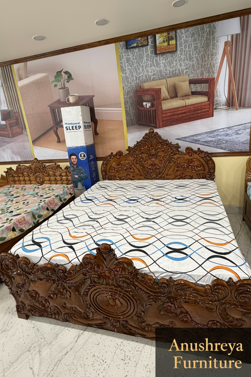 The Maharaja-Regency Solid Teak Wood Bed – Royal Indo-Western Edition